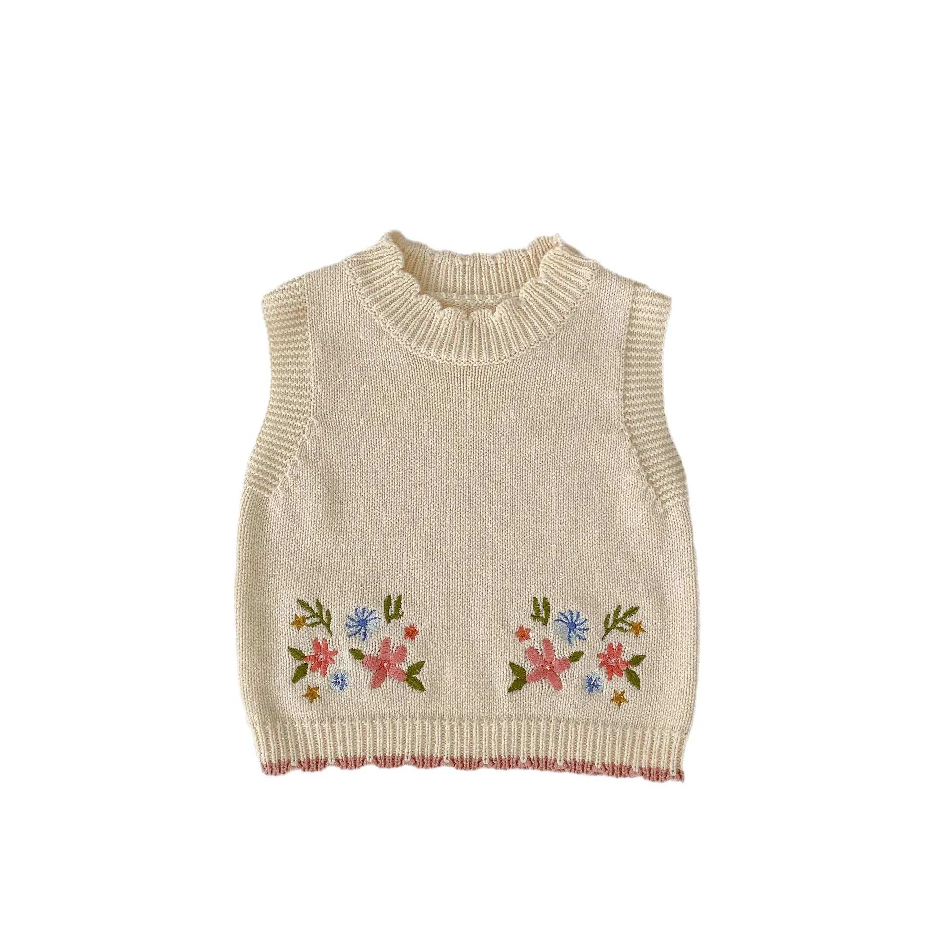 Baby Kid Girls Flower Embroidered Vests Waistcoats Wholesale 230828125