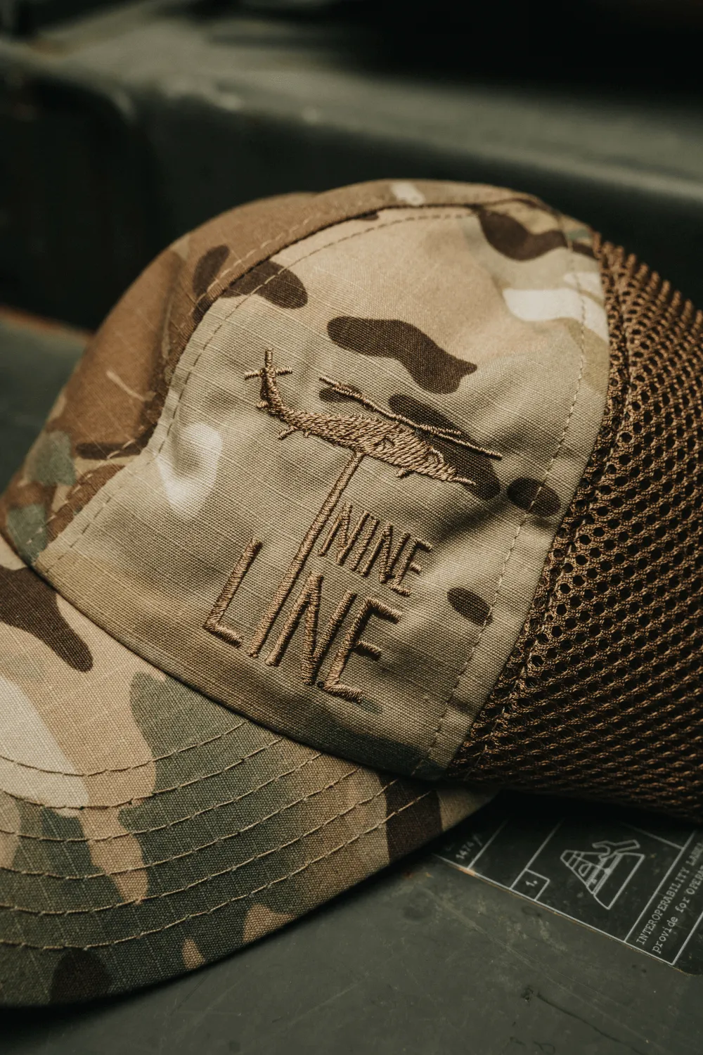 American Made Mesh Back Multicam Hat with Dropline