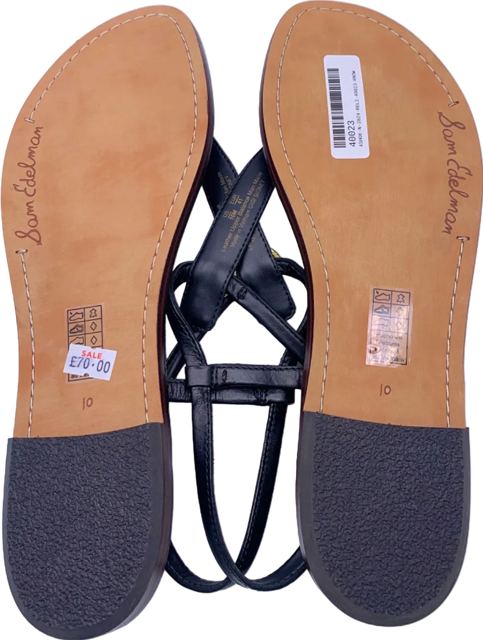 Sam Edelman Black Thong Sandals UK Size 7.5