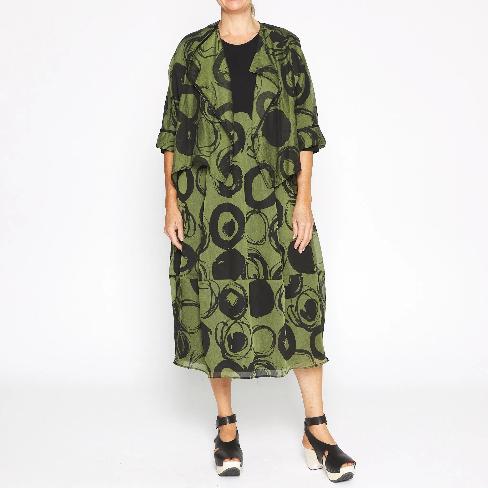 Archer Khaki Circles Dress