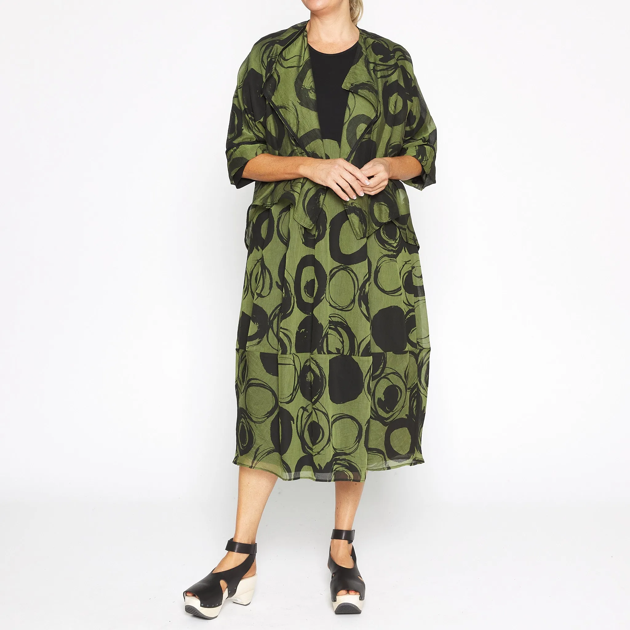 Archer Khaki Circles Dress