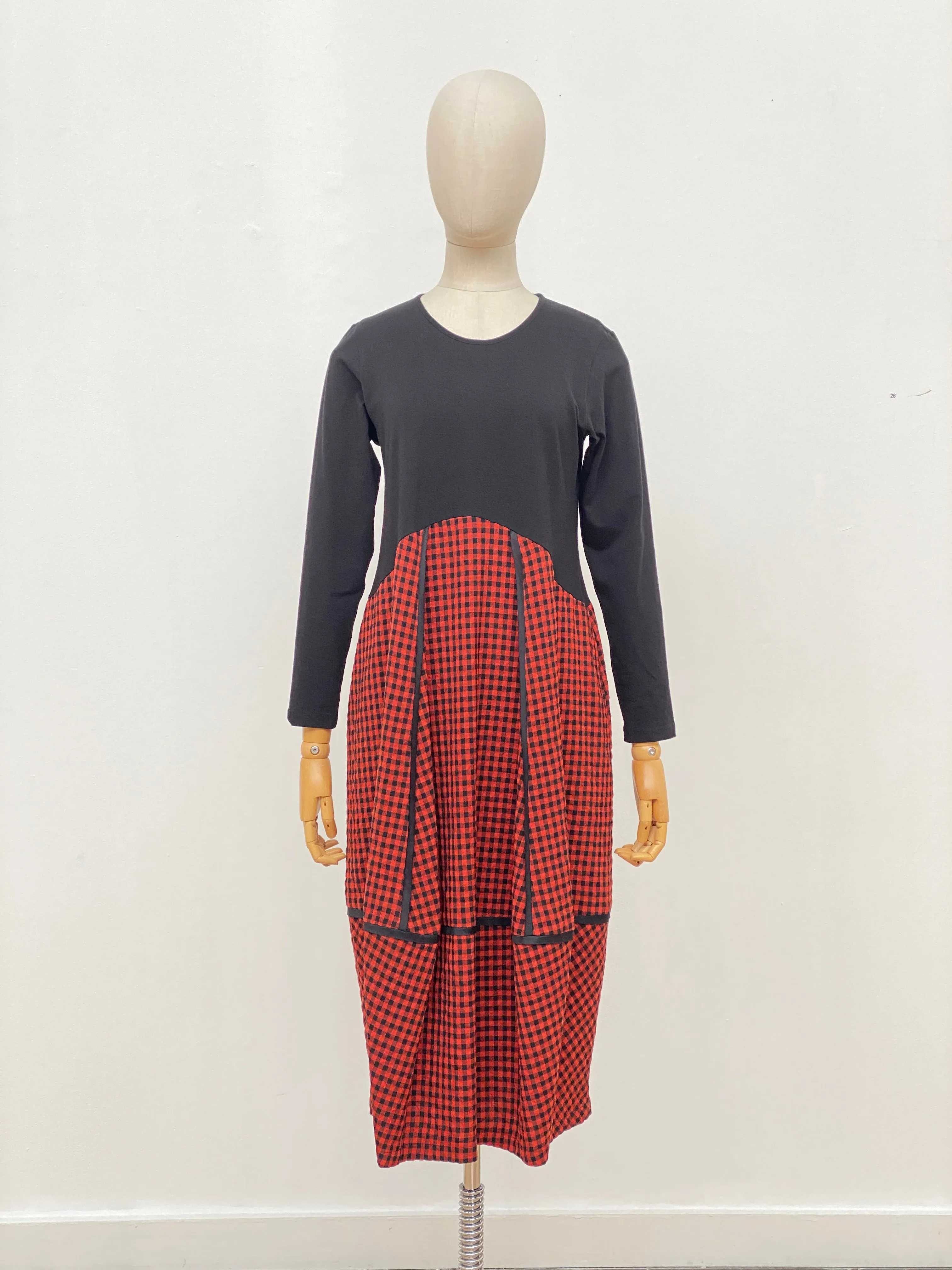 Archer Rouge Check Dress w/Long Sleeves