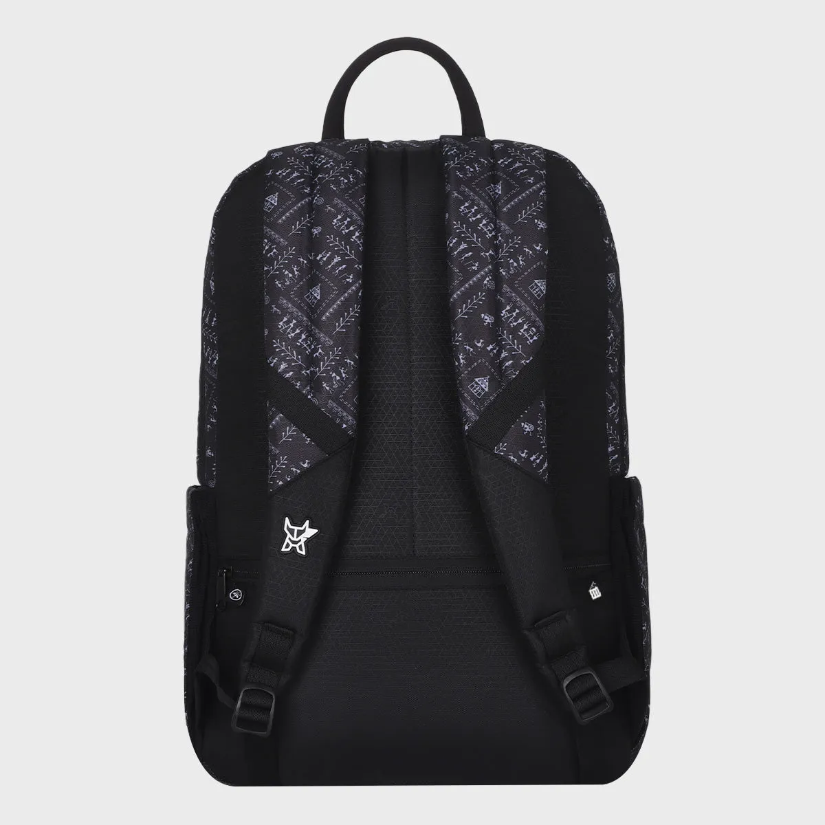 Arctic Fox Warli Black Premium Laptop Backpack - Stylish & Durable Travel Bag for Laptops, Books, and Essentials