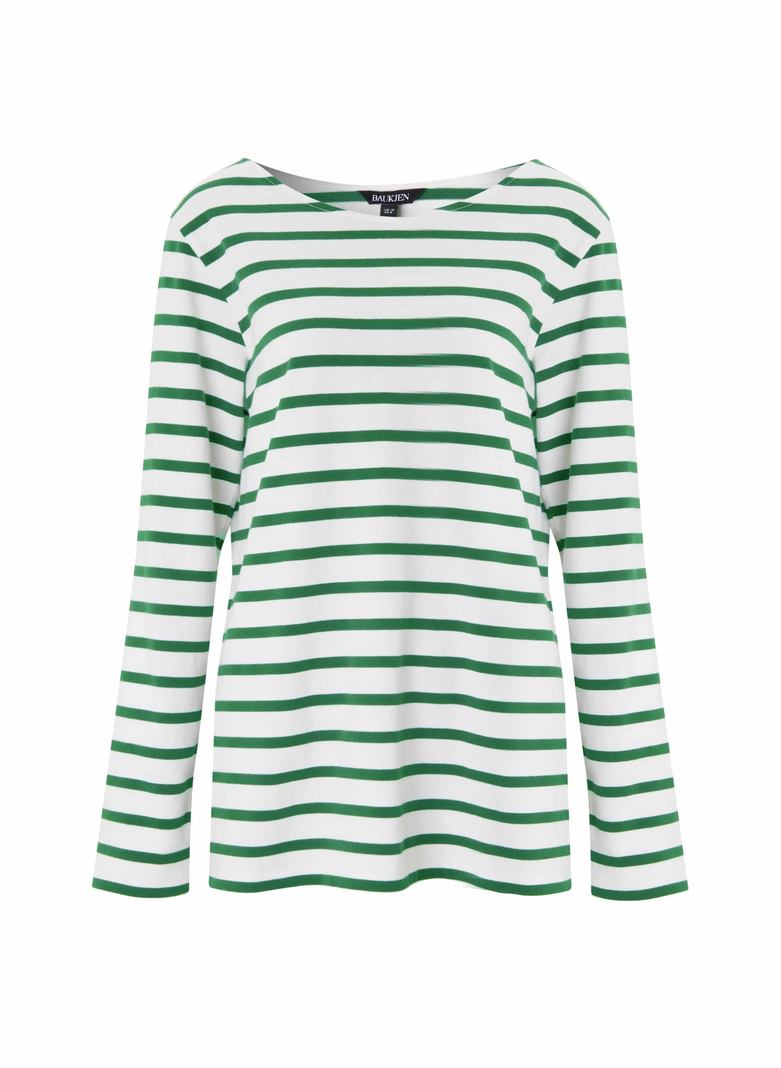 Ashley Organic Cotton Top | White & Emerald