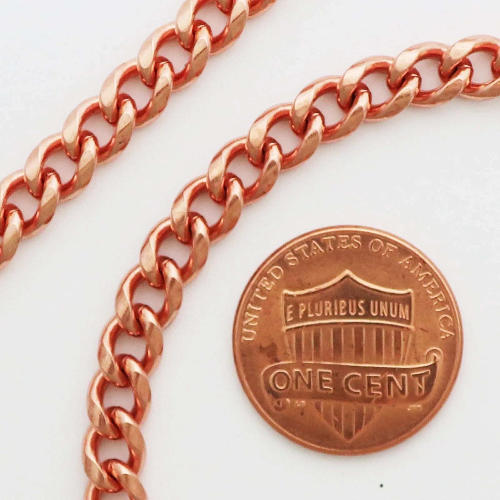 BACK ORDERED Bulk Copper Curb Chain 5mm Medium Copper Chain by the Foot FC72 Copper Jewelry Making Supplies