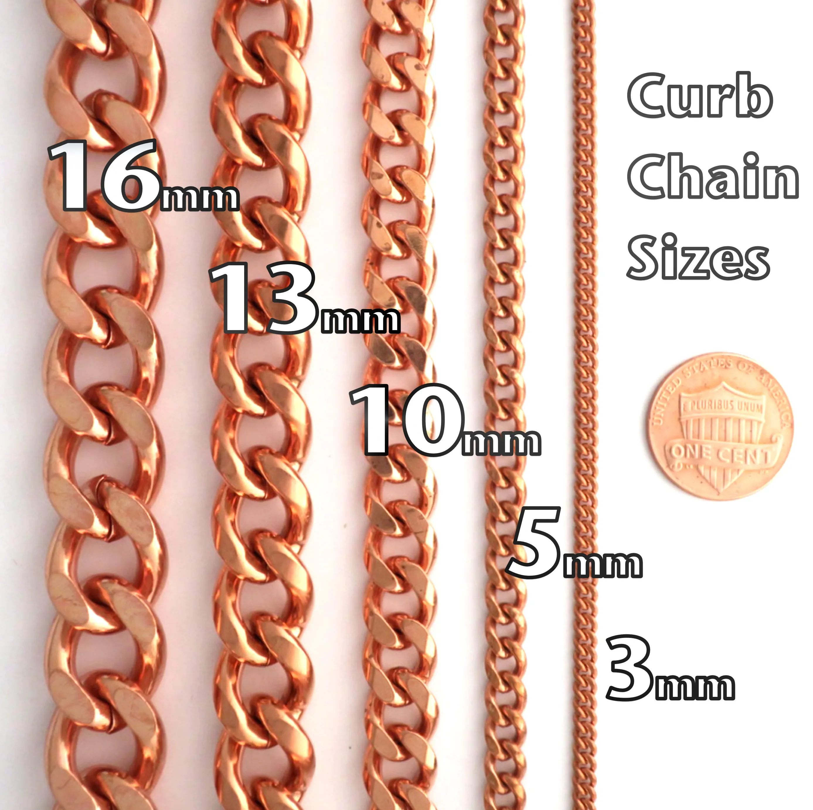 BACK ORDERED Bulk Copper Curb Chain 5mm Medium Copper Chain by the Foot FC72 Copper Jewelry Making Supplies