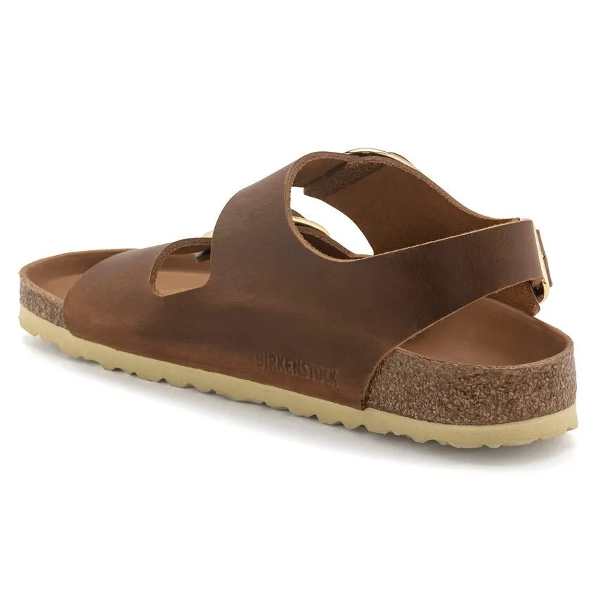 Birkenstock Women's Milano Big Buckle - Cognac Oiled Leather