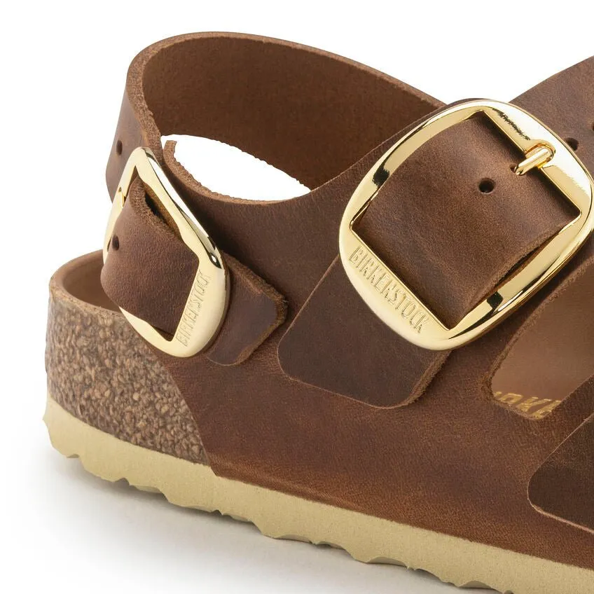 Birkenstock Women's Milano Big Buckle - Cognac Oiled Leather