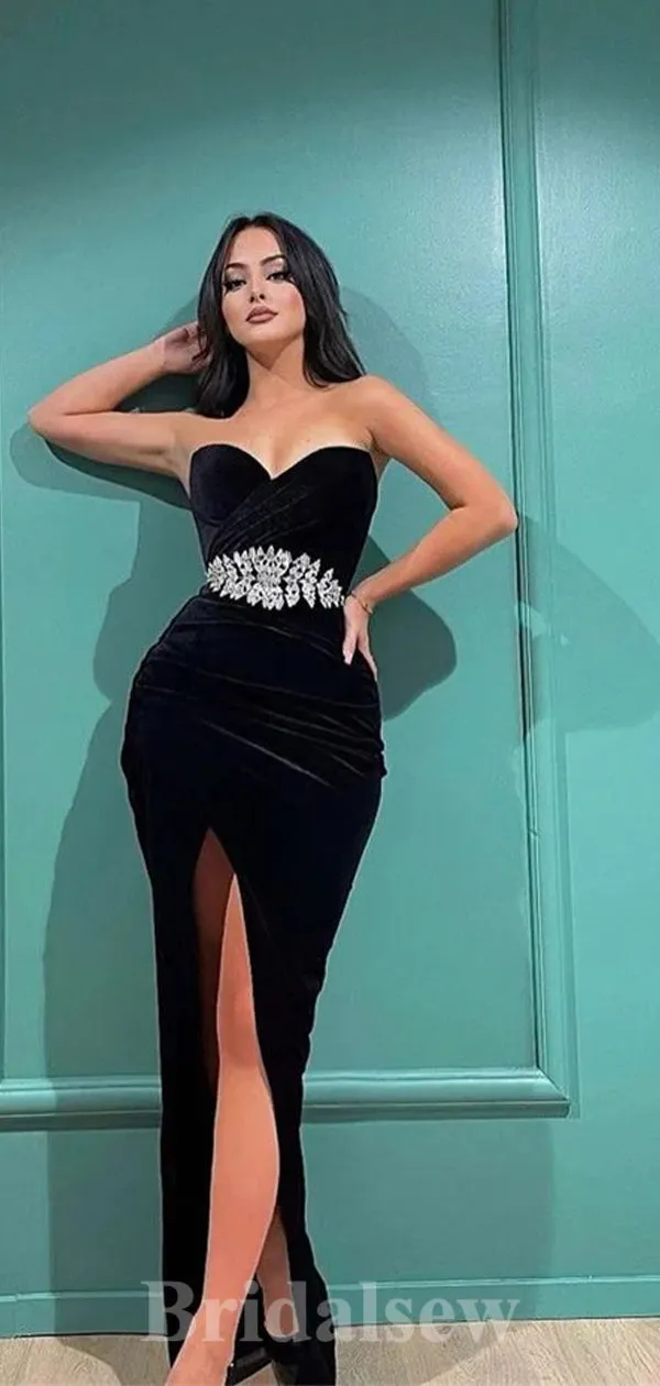 Black New Mermaid Unique Custom Long Women Party Evening Prom Dresses PD990