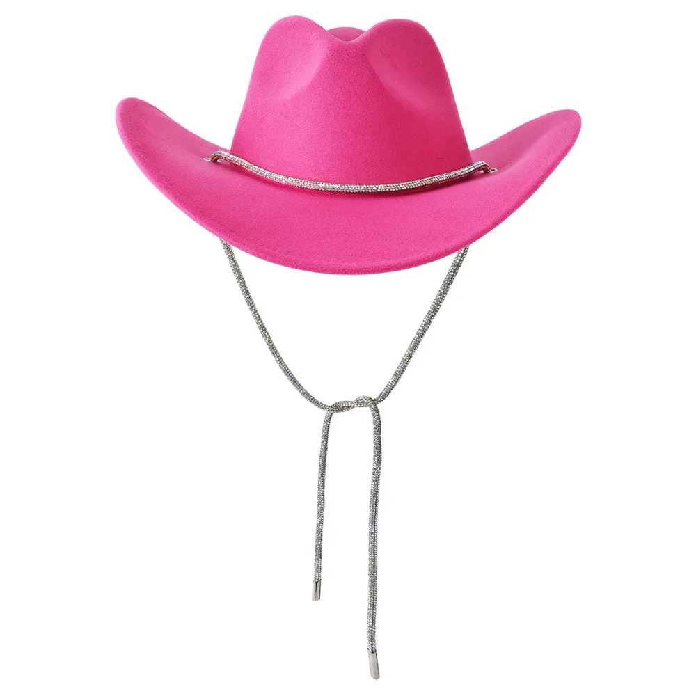 Bling Band Strap Cowboy Fedora Panama Hat