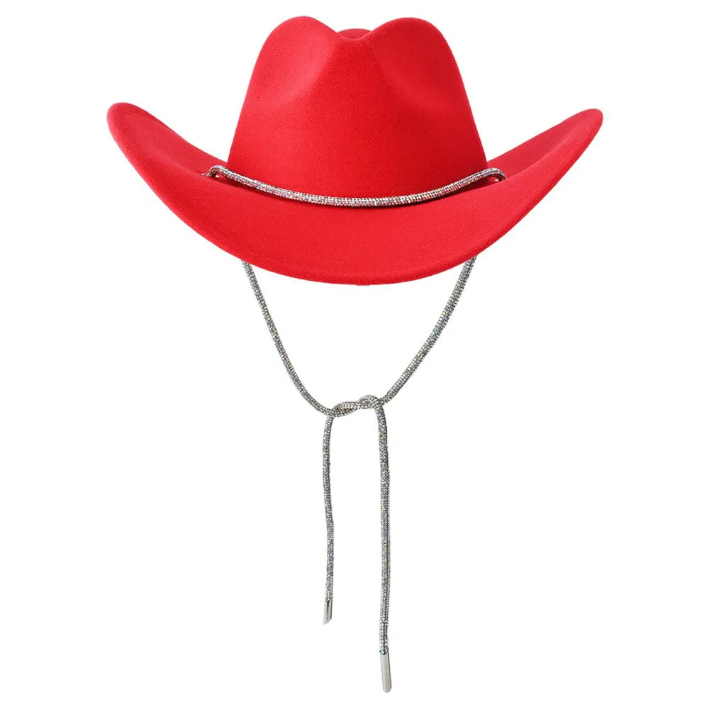 Bling Band Strap Cowboy Fedora Panama Hat