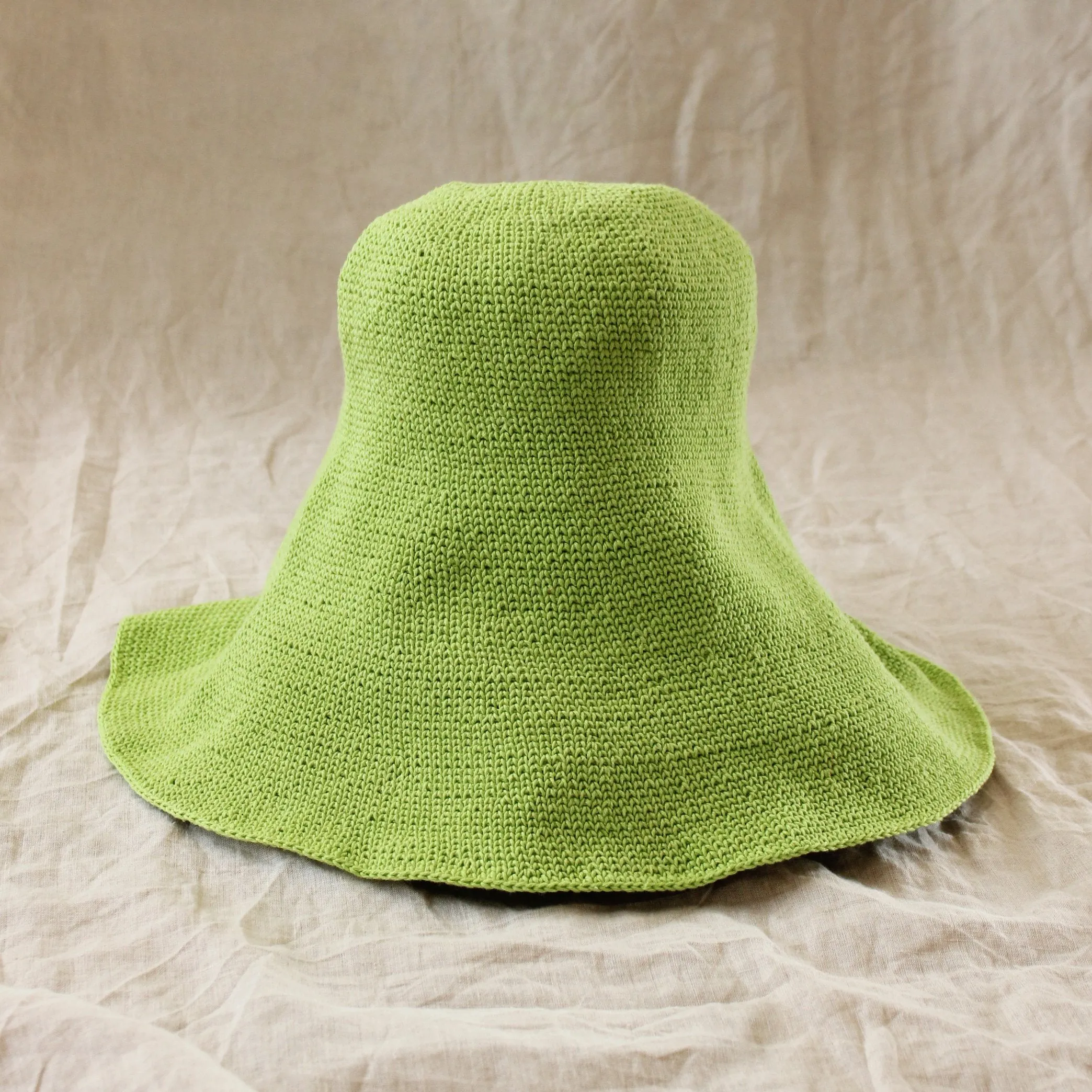 BLOOM Crochet Sun Hat, in Lime Green