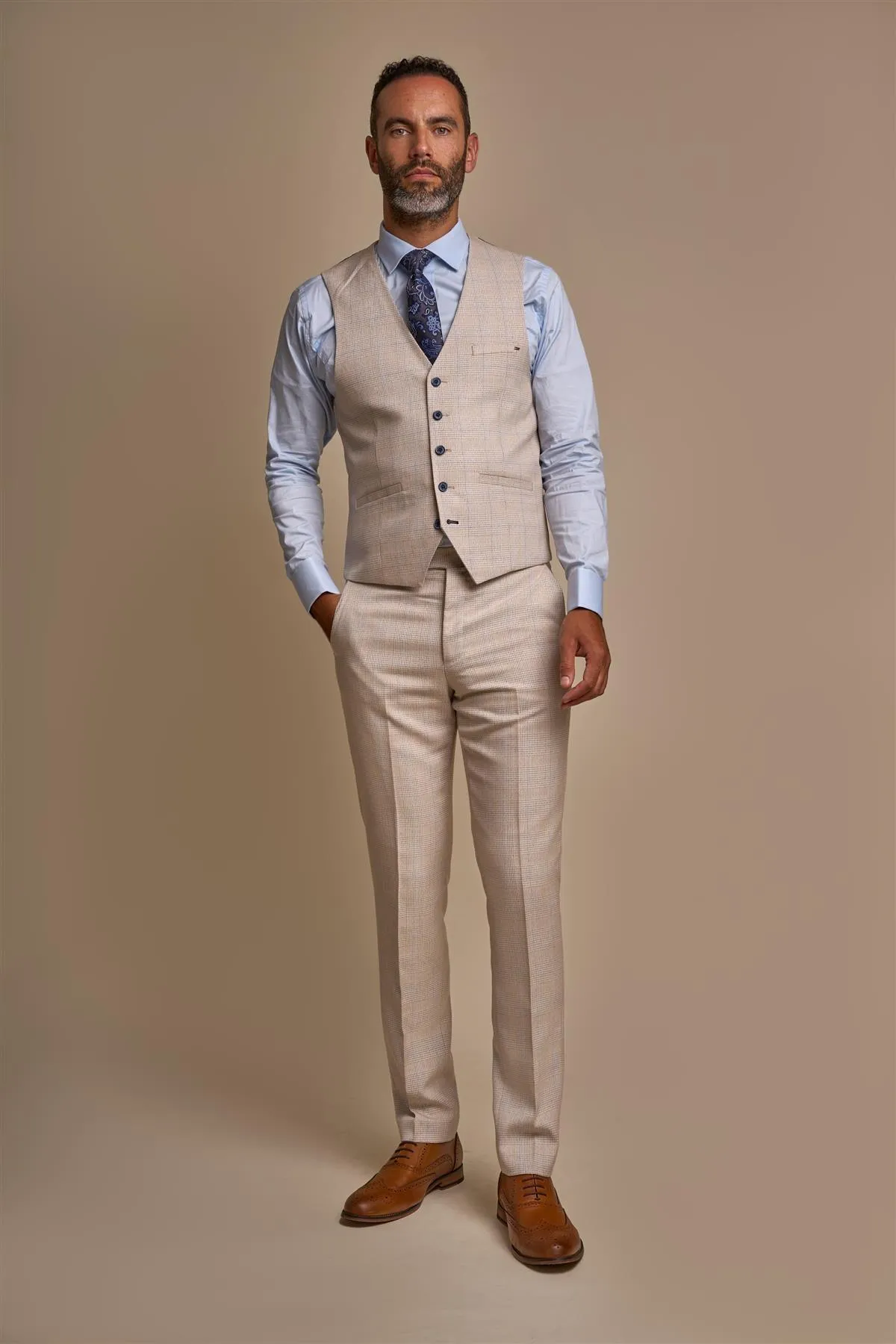 Caridi Beige Waistcoat