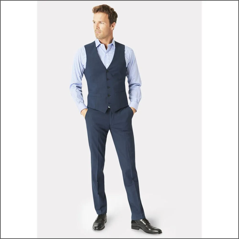 Brook Taverner Cassino Navy Check  Waist Coat<>