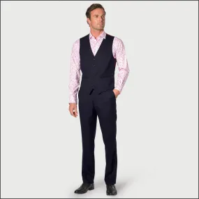 Brook Taverner Wells Navy Wool Blend Waistcoat<><>