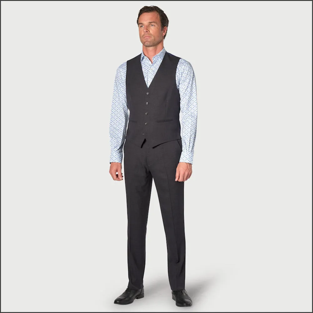 Brook Taverner Wells Charcoal Wool Blend Waistcoat<><>