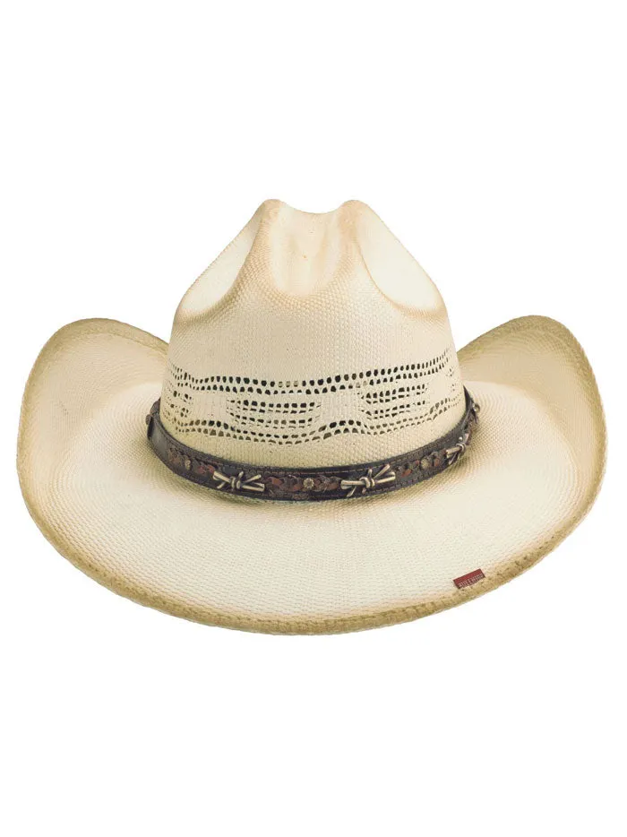 Bullhide BARB WIRE 5090 Bangora Straw Hat Natural Distressed