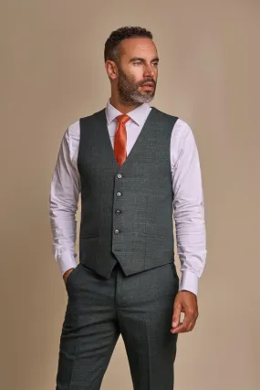 Caridi Olive Slim Fit Waistcoat