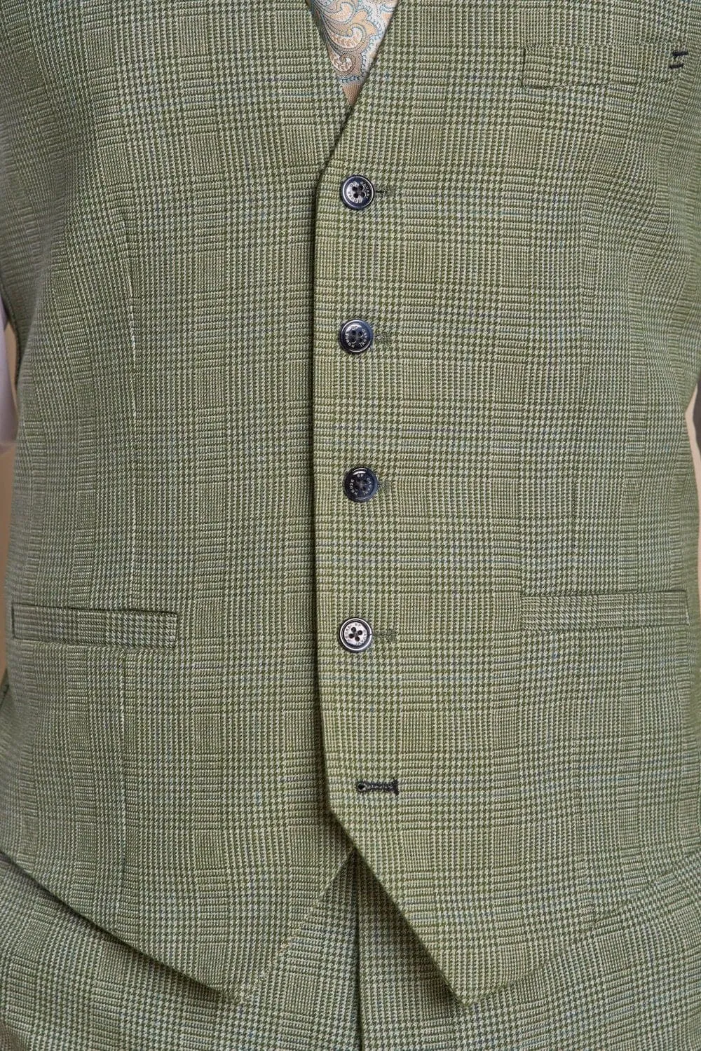 Cavani Caridi Men's Sage Tweed Waistcoat