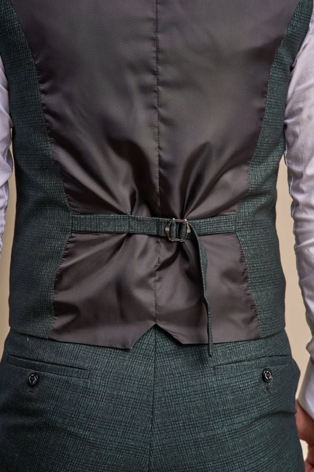 Cavani Caridi Men's Olive Tweed Waistcoat