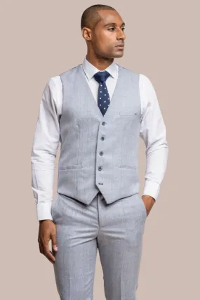 Cavani Caridi Men's Sky Slim Fit Textured Check Waistcoat