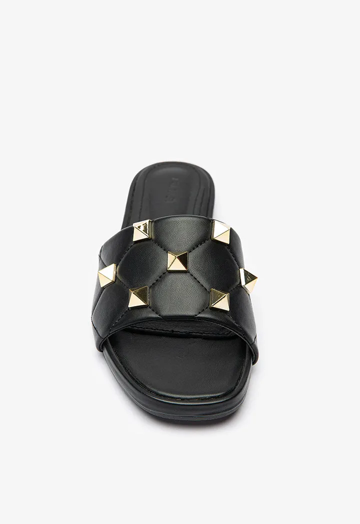 Spiky Studded Flat Slides