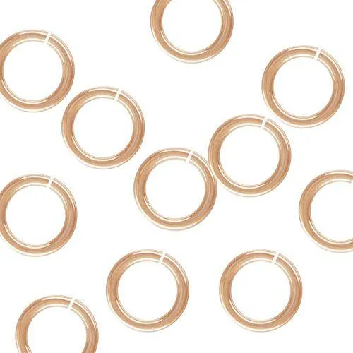 14K Rose Gold Filled 8mm Jump Rings - 16ga (10 Pack)