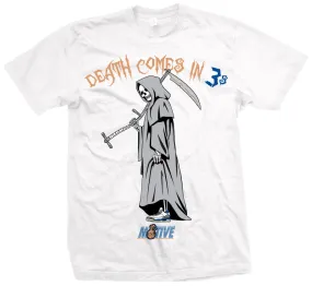 Death Comes in Threes - Premium White Graphic T-Shirt for Men and Women