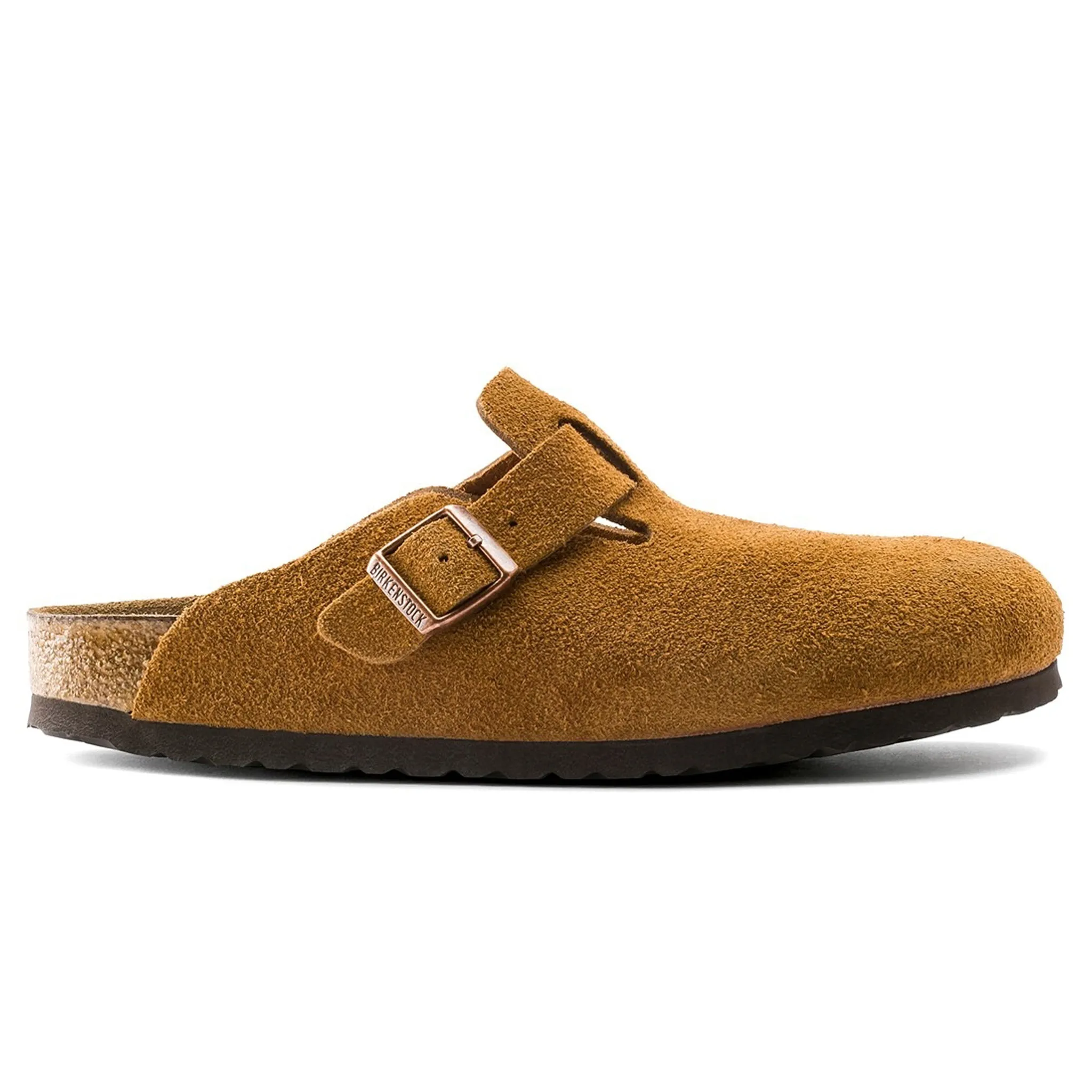 Birkenstock Boston Suede Flat Sandals Mink