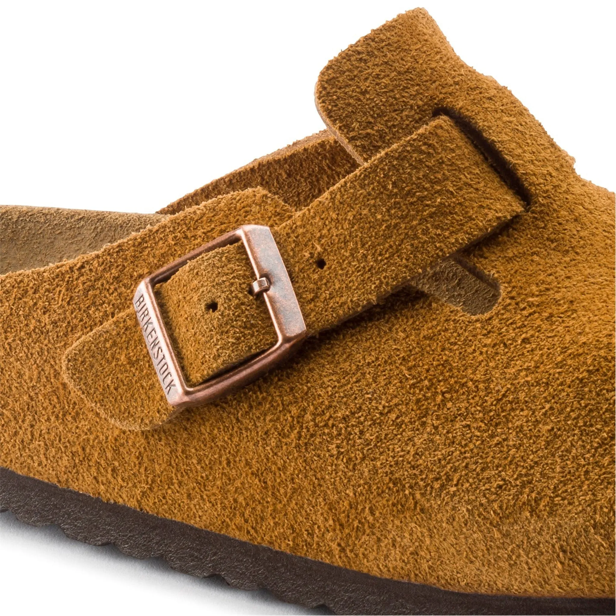 Birkenstock Boston Suede Flat Sandals Mink