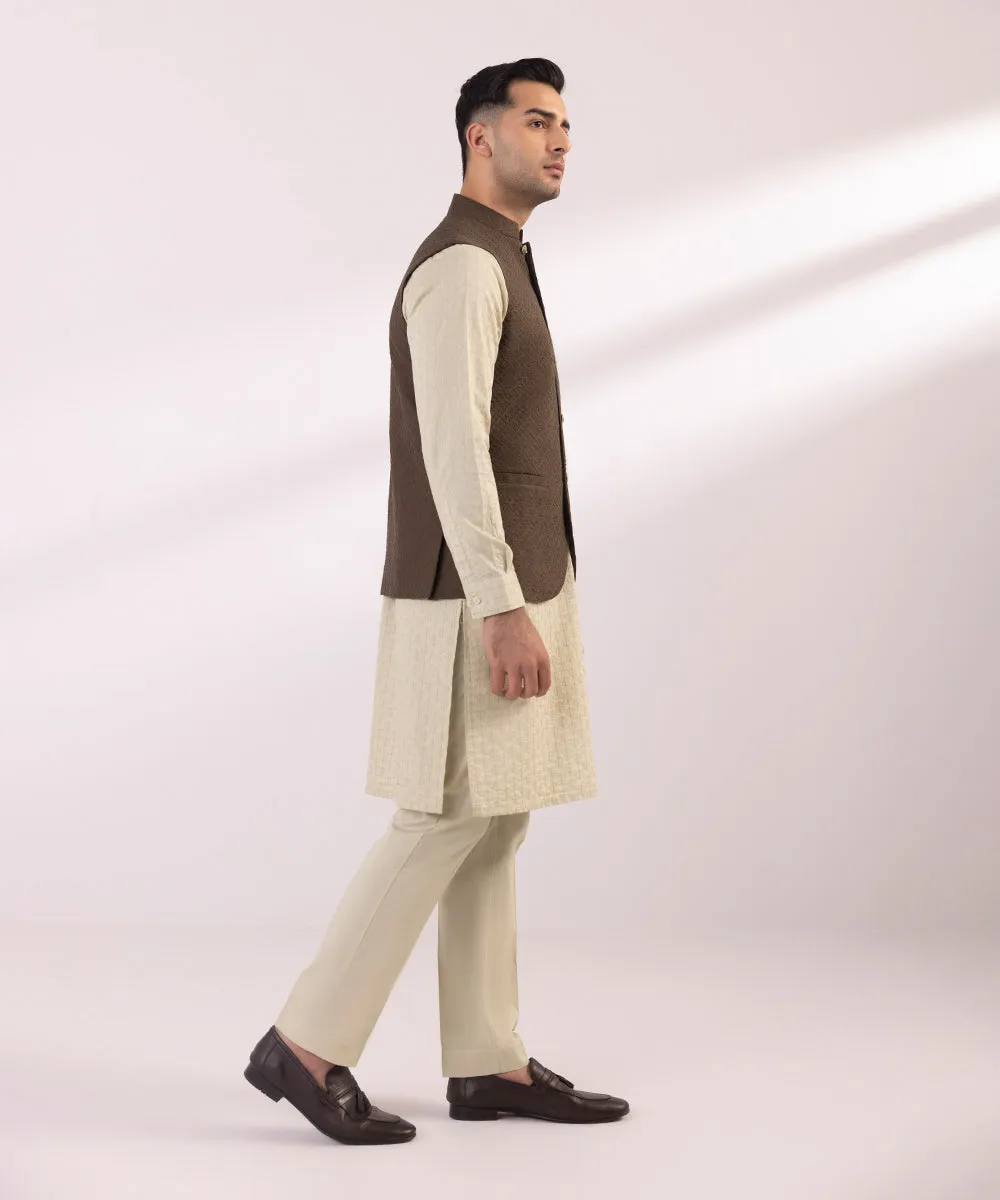 Schiffli Embroidered Cotton Waistcoat