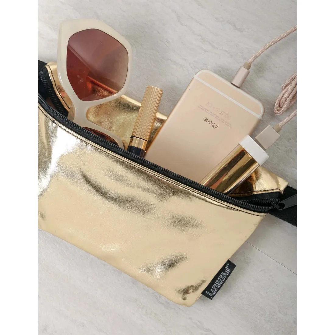 Metallic Gold Ultra-Slim Fanny Pack