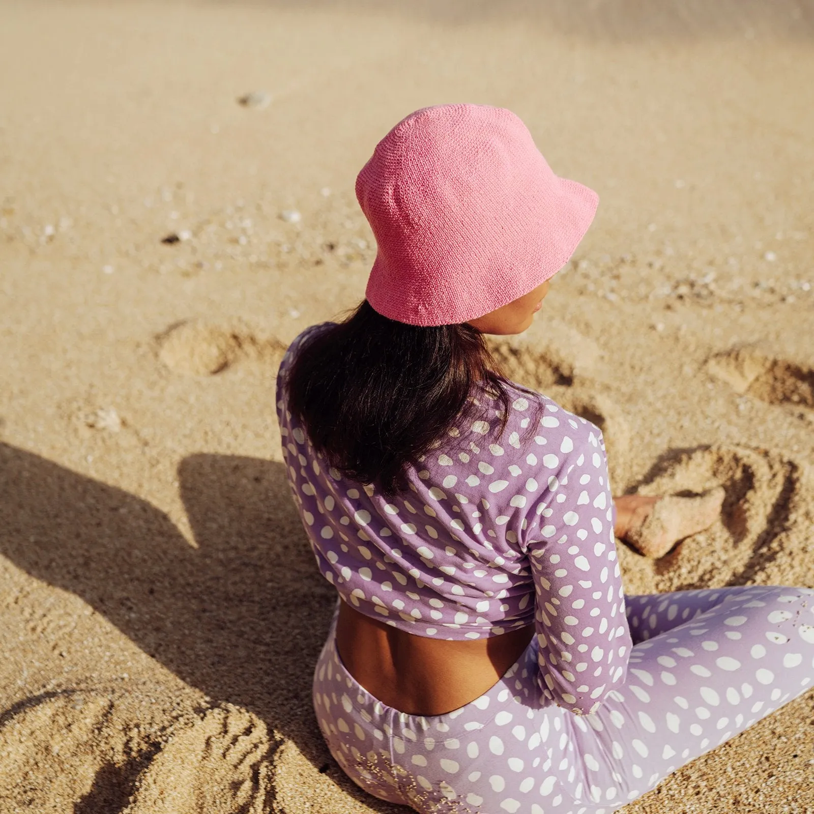 FLORETTE Crochet Bucket Hat, in Pink