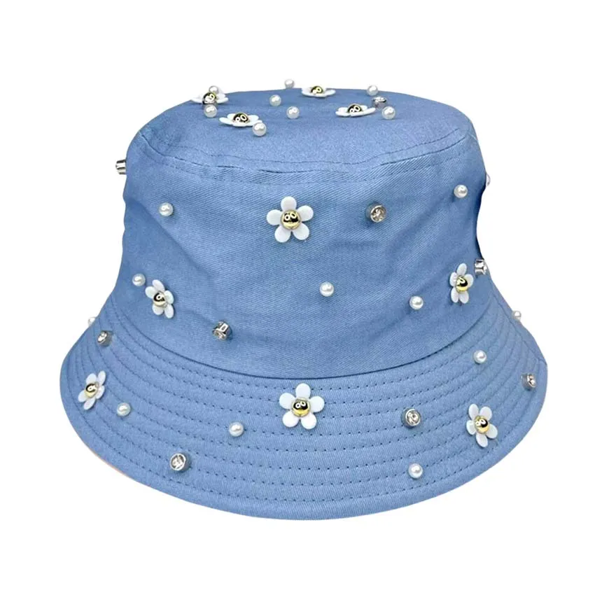 Flower Embellished Bucket Hat