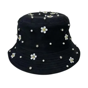 Flower Embellished Bucket Hat