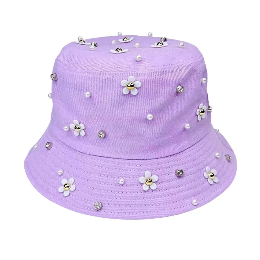 Flower Embellished Bucket Hat