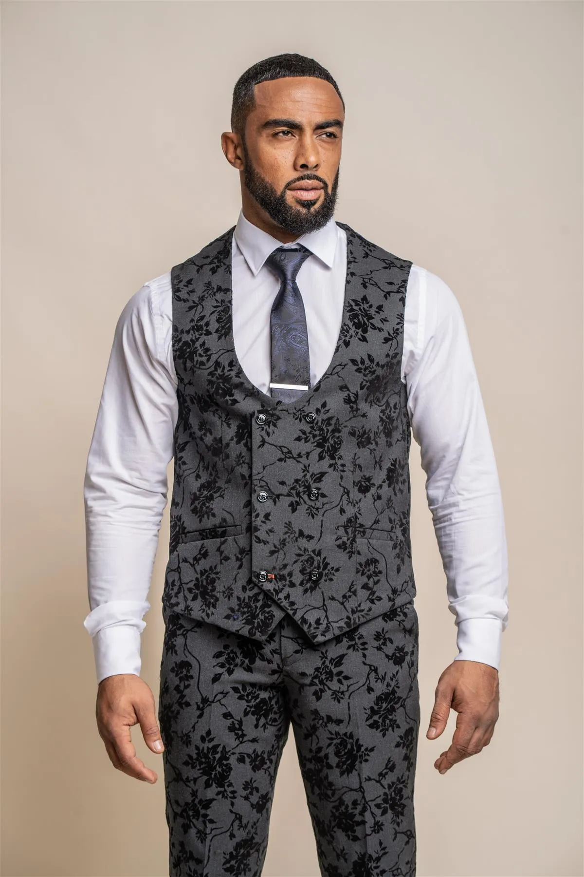 Georgi Floral Double Breasted Waistcoat