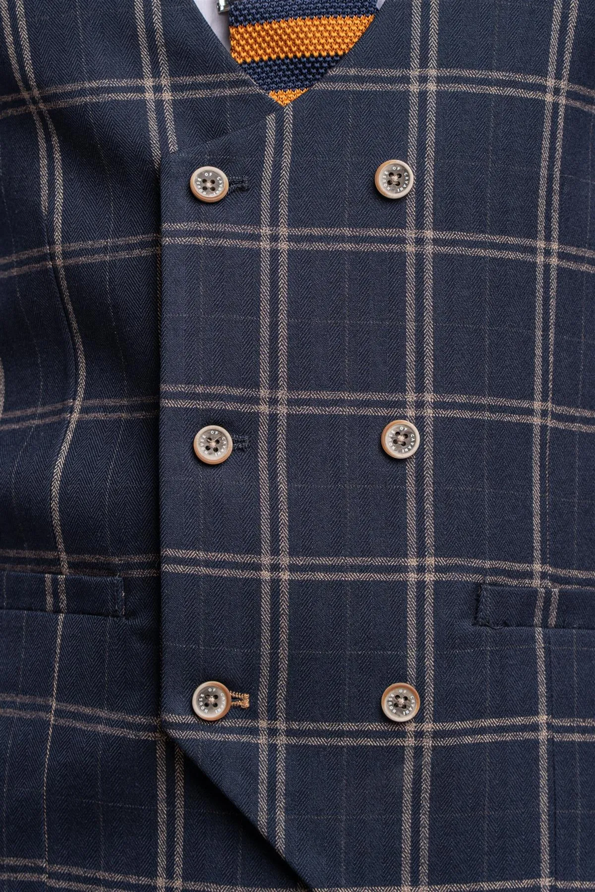 Hardy Navy Check Waistcoat