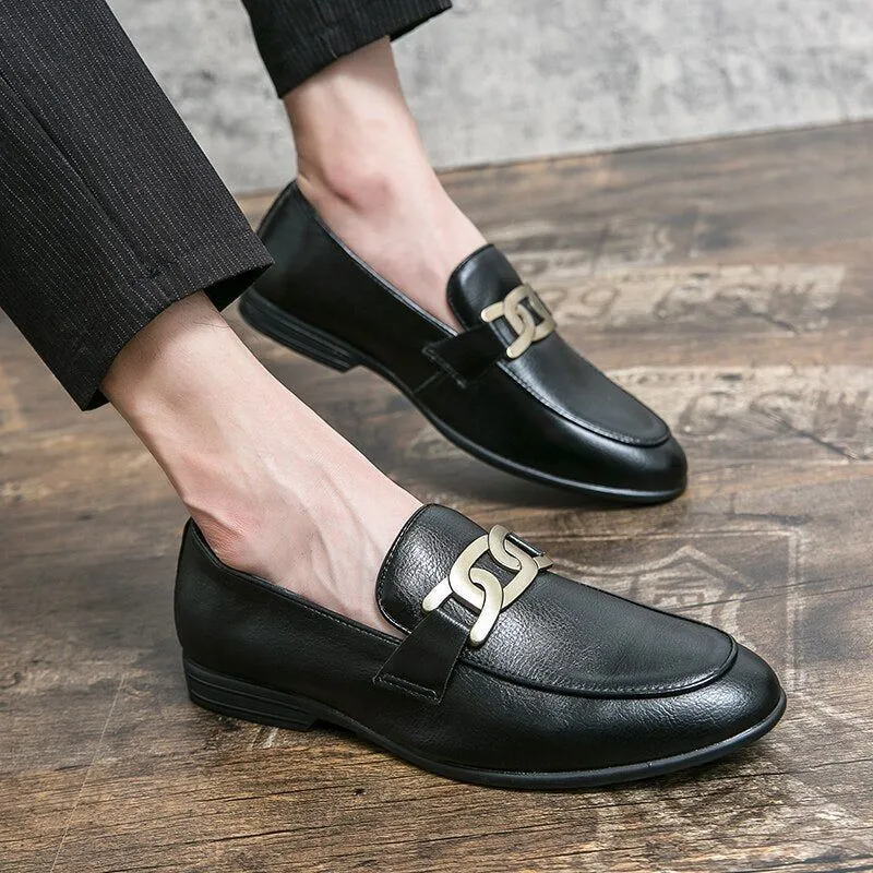 Leather Flat Formal Loafers - Men's Casual Shoes WC1233