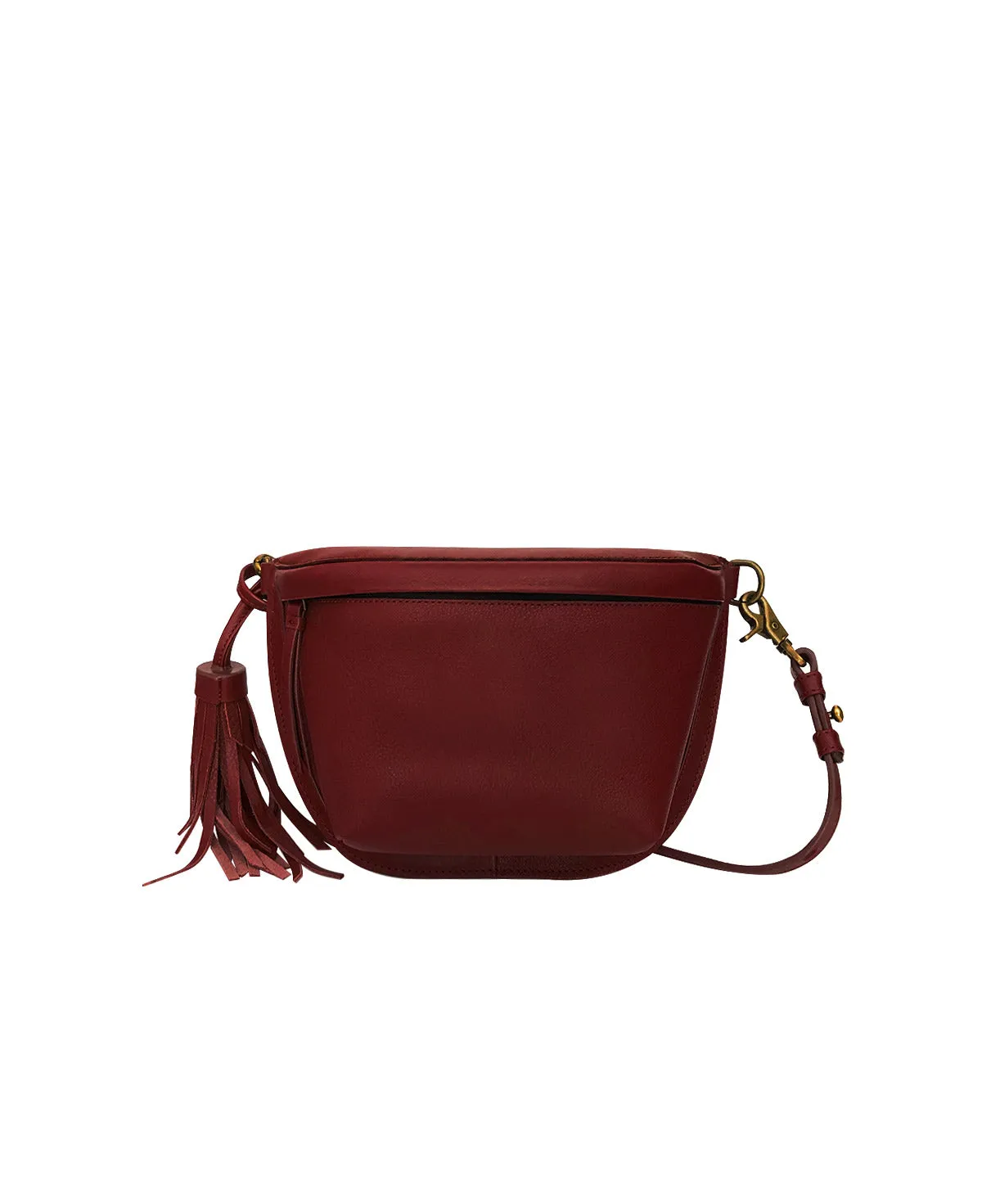 Red Maroon Leather Sling Bag Crossbody