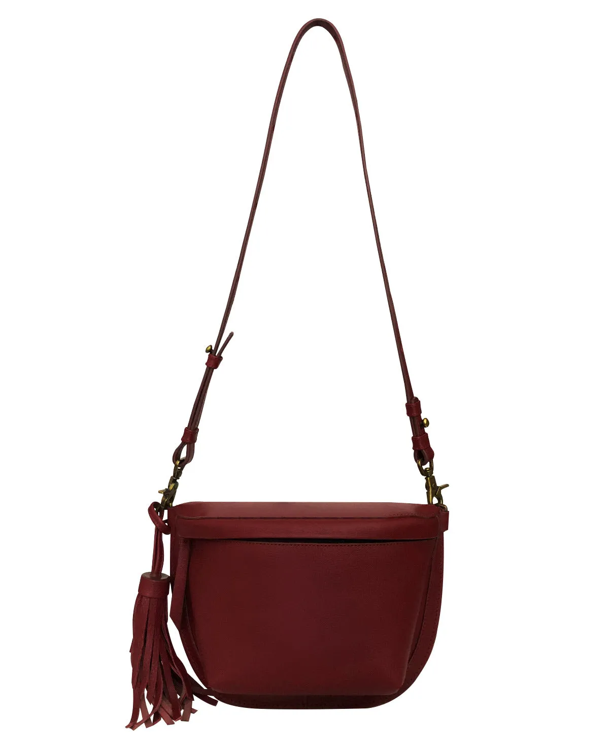 Red Maroon Leather Sling Bag Crossbody