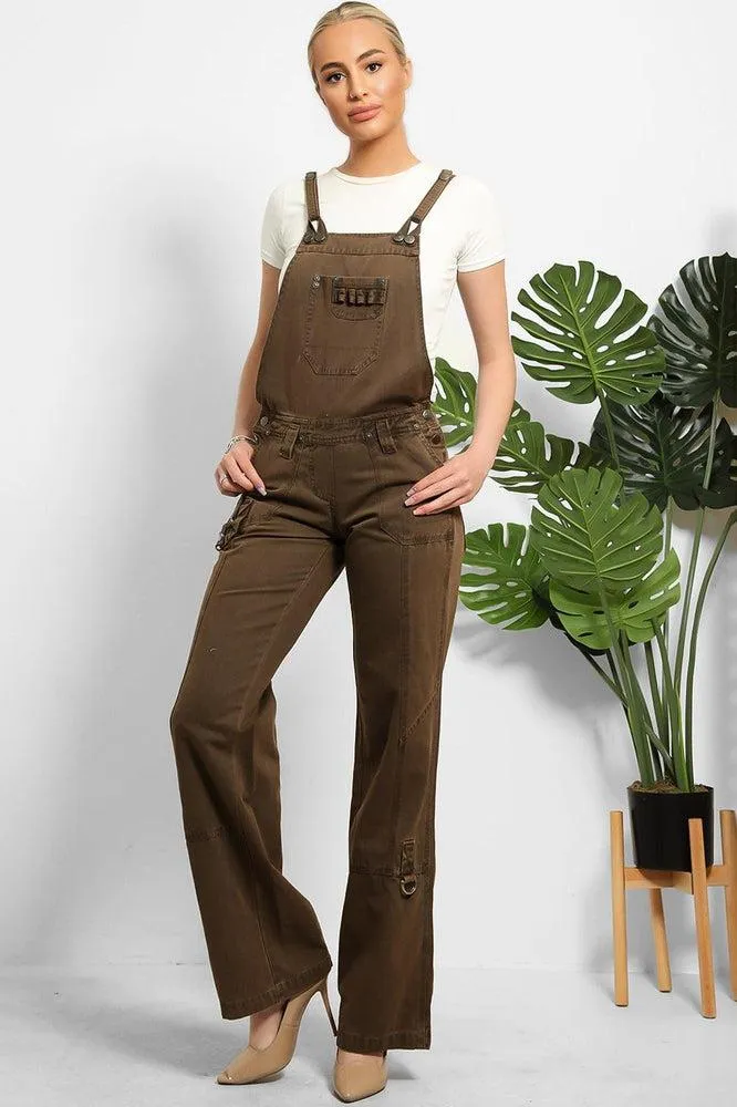 Heavy Duty Denim Utility Pockets Dungarees