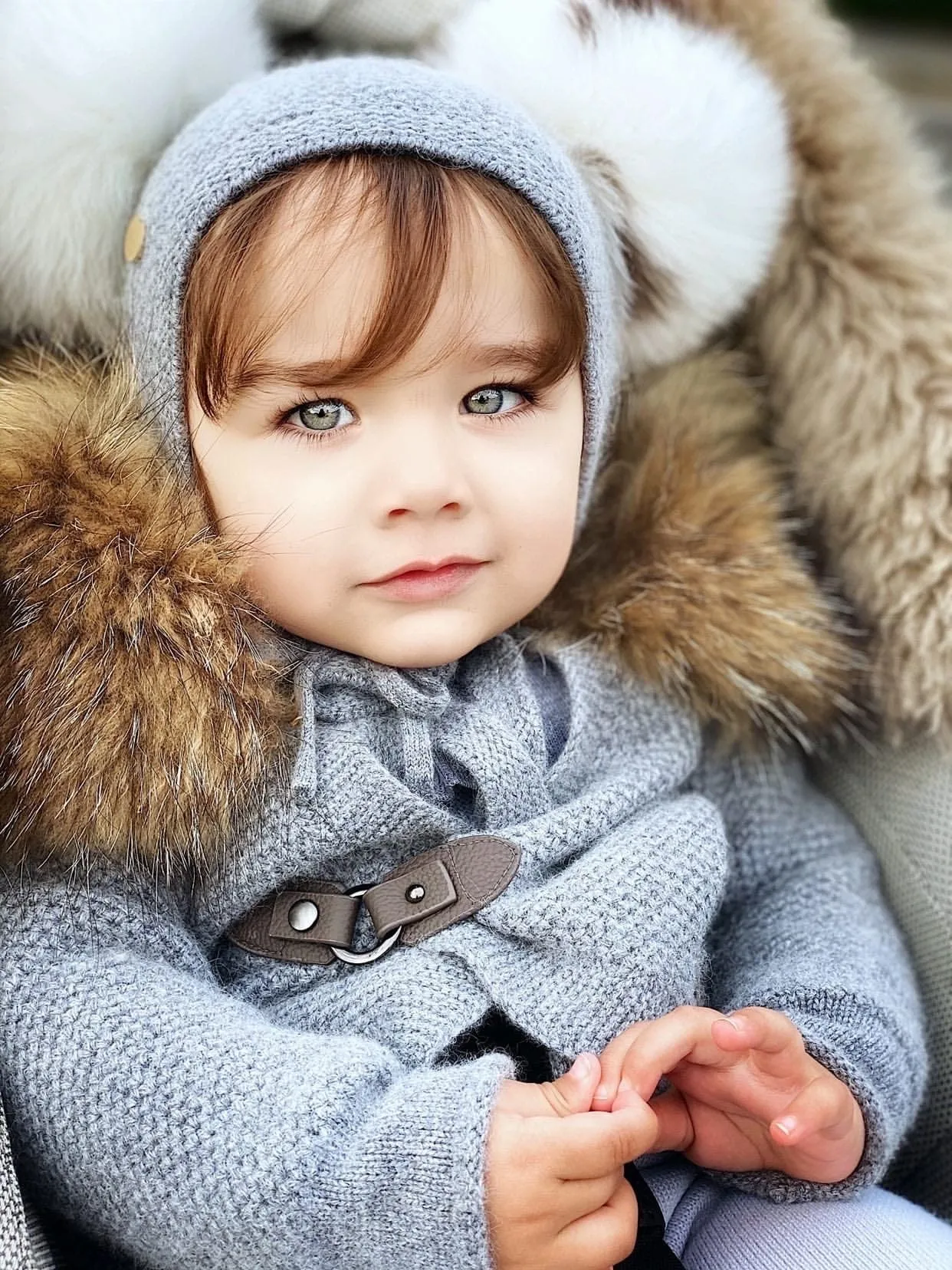 Honeycomb Grey Cashmere Bonnet