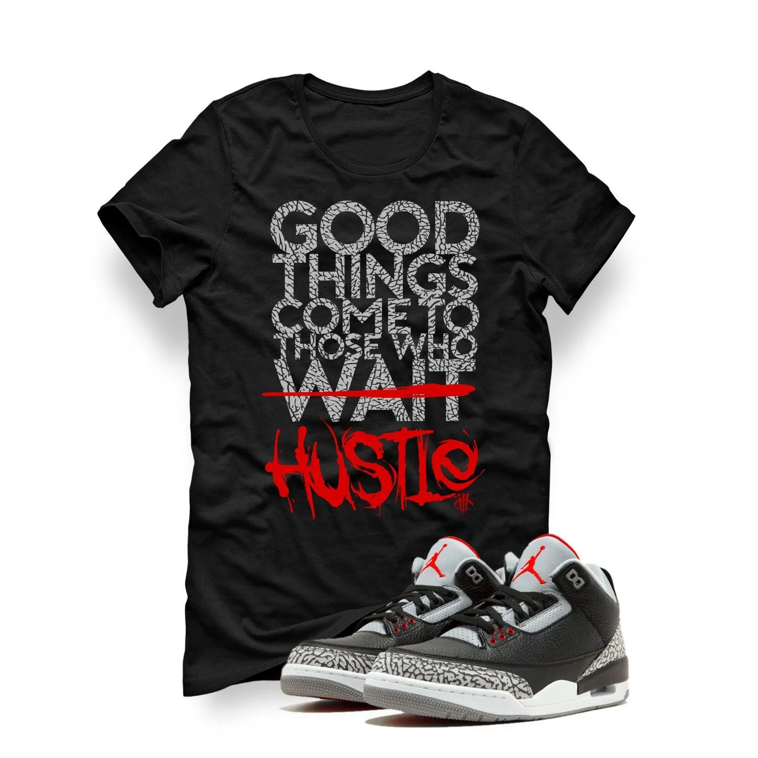 Air Jordan 3 OG Retro Black Cement Black T (Good Things)