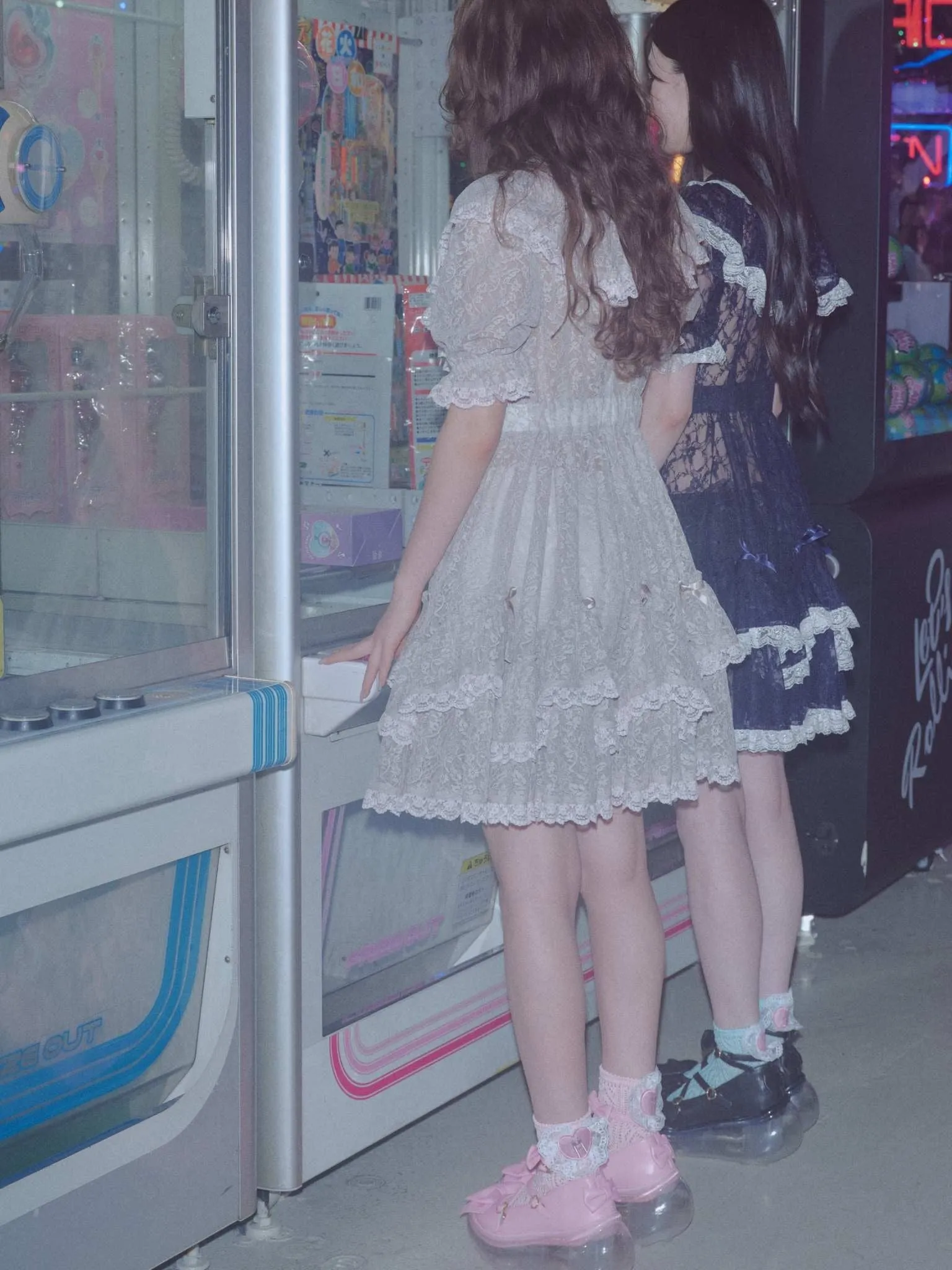 Lace Lolita Dress / Navy white