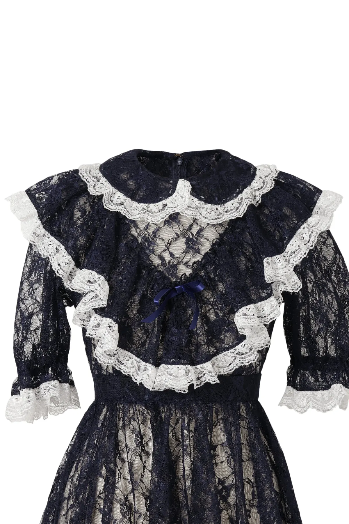 Lace Lolita Dress / Navy white