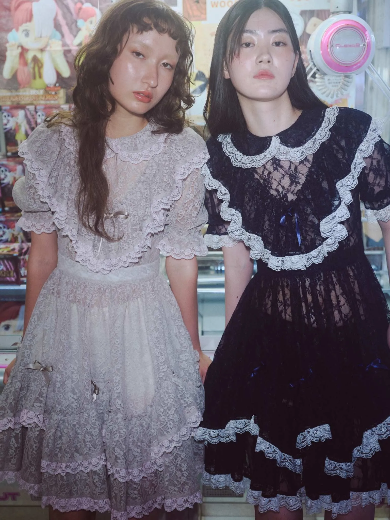 Lace Lolita Dress / Navy white