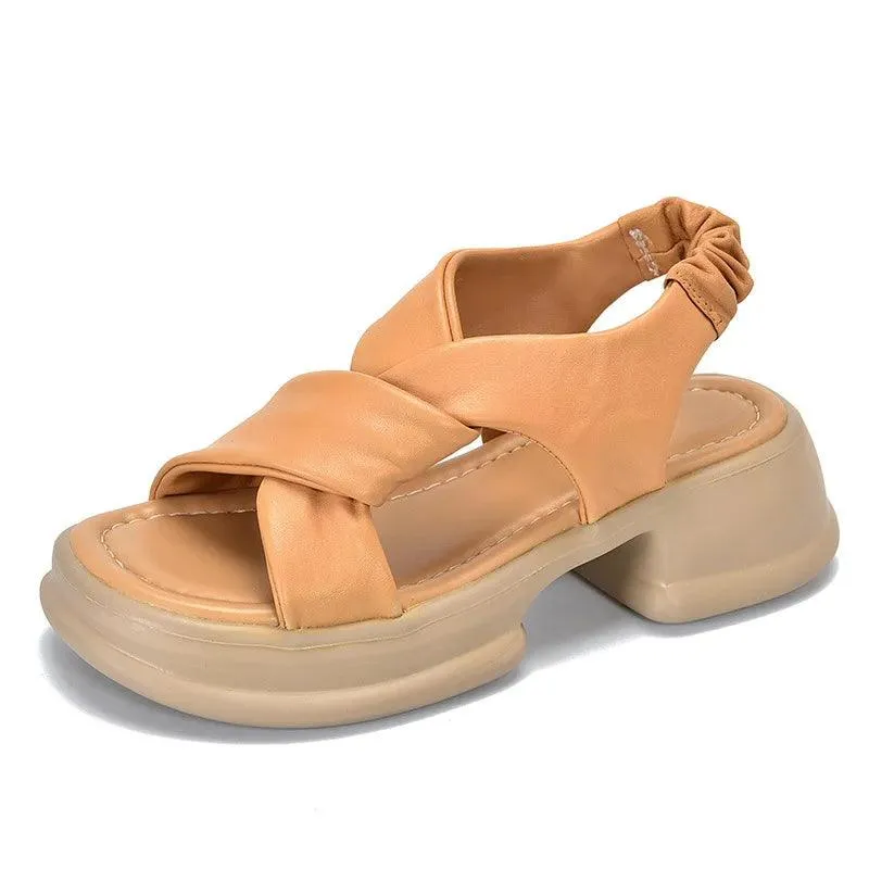 Platform Leather Sandal - Women's Casual Shoes WC224