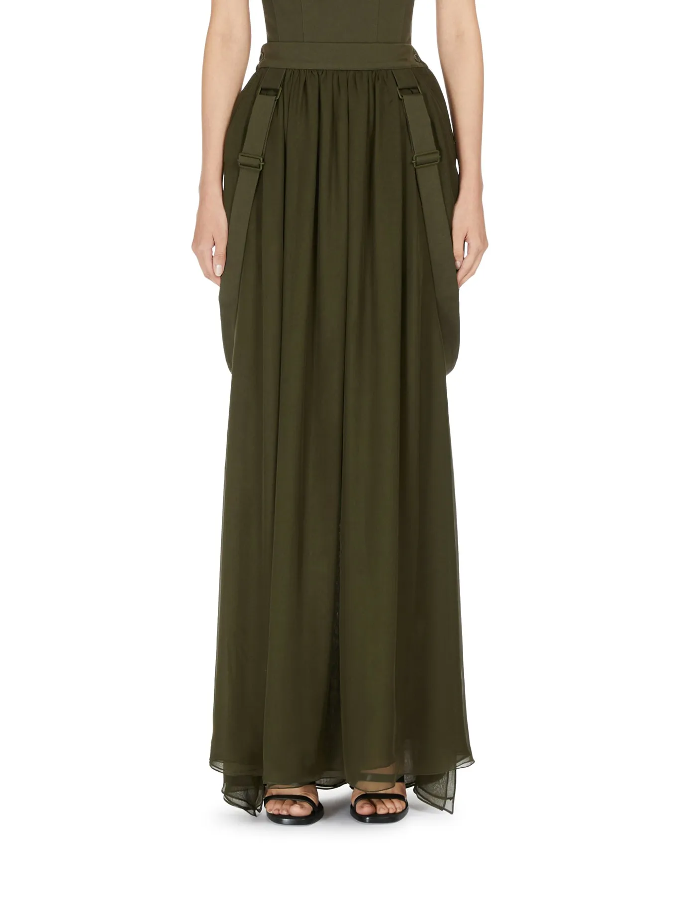 Long skirt in silk chiffon