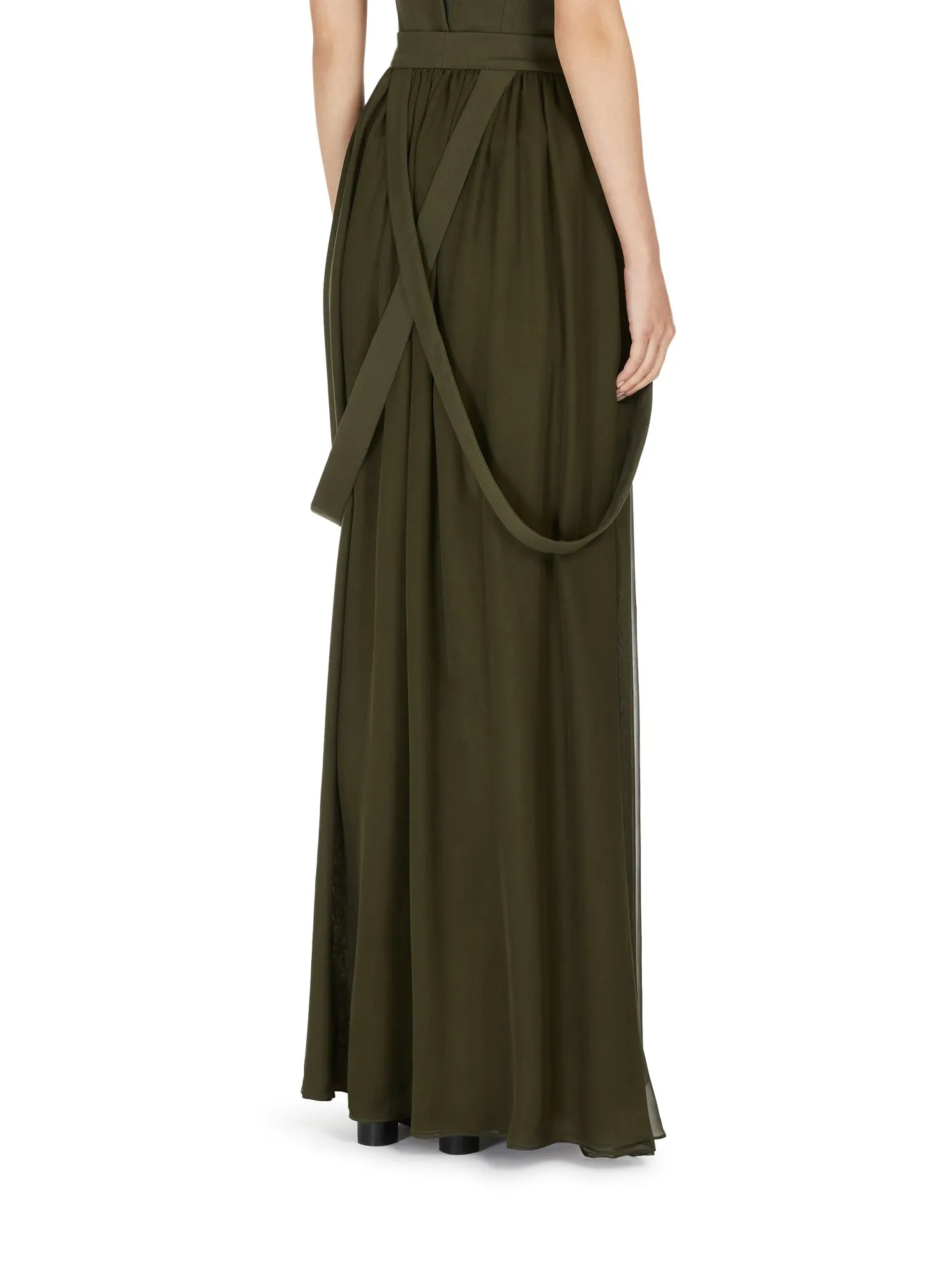 Long skirt in silk chiffon